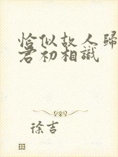 恰似故人归 与君初相识