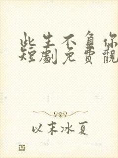 此生不负你情深短剧免费观看高清封面