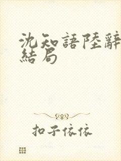 沈知语陆辞衍大结局封面