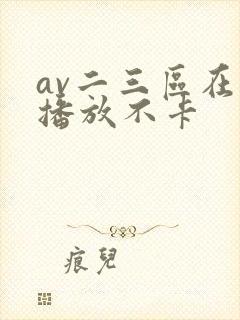 av二三区在线播放不卡