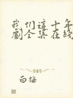 我们这十年电视剧全集在线观看免费