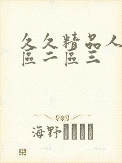 久久精品人妻一区二区三