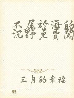 不属于海的风靳沉野免费阅读