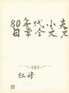 80年代小夫妻日常全文免费阅读