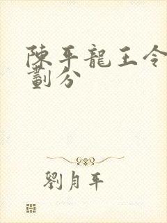 陈平龙王令境界划分