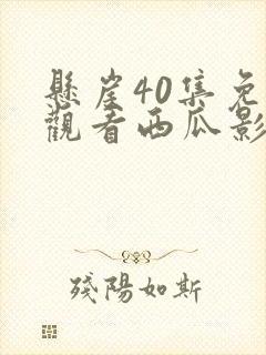 悬崖40集免费观看西瓜影院