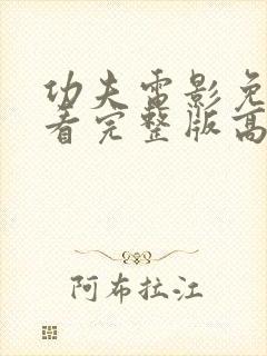 功夫电影免费观看完整版高清国语