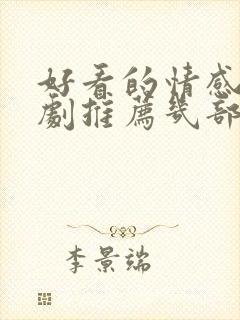 好看的情感电视剧推荐几部