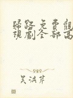 归路免费观看电视剧全部高清