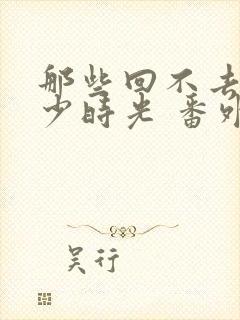 那些回不去的年少时光 番外