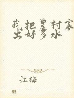 我把农村寡妇日出好多水