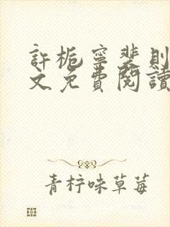 许栀宁裴则礼全文免费阅读