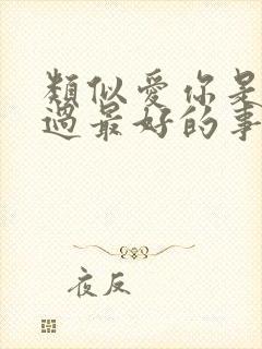 类似爱你是我做过最好的事的小说封面