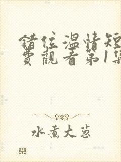 错位温情短剧免费观看第1集