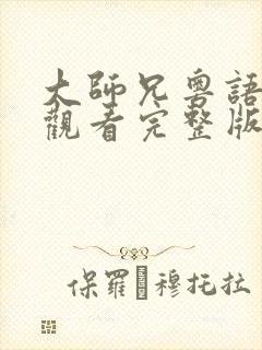 大师兄粤语在线观看完整版免费