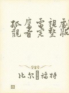 孤鹰电视剧免费观看完整版高清