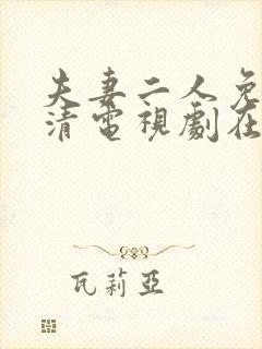 夫妻二人免费高清电视剧在线观看哔