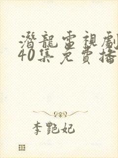 潜龙电视剧全集40集免费播放