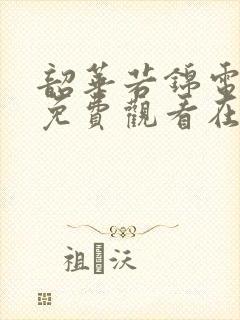 韶华若锦电视剧免费观看在线封面