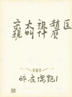 宋太祖赵匡胤父亲叫什么封面