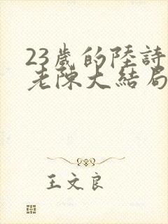 23岁的陆诗琪老陈大结局