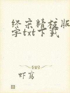 终宋精校版无错字txt下载