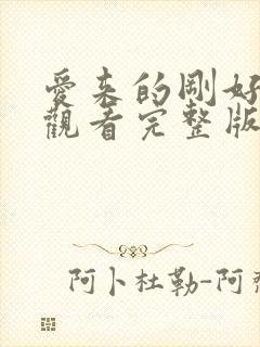 爱来的刚好免费观看完整版高清