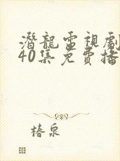 潜龙电视剧全集40集免费播放