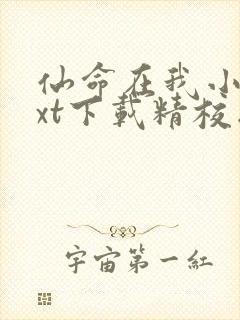 仙命在我小说txt下载精校版封面