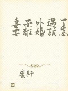 妻子外遇了老公要离婚该怎么挽回