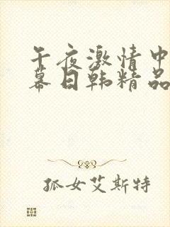 午夜激情中文字幕日韩精品