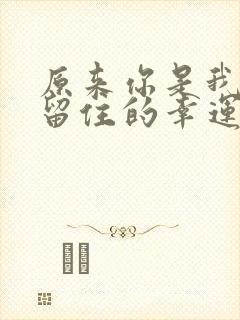 原来你是我最想留住的幸运