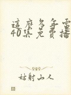 这么多年电视剧40集免费播放