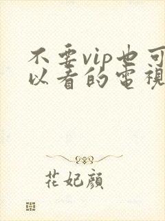 不要vip也可以看的电视剧