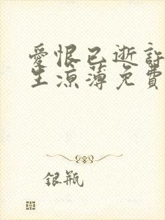 爱恨已逝许我半生凉薄免费看封面