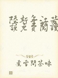 陆斯年江若梨小说免费阅读最新章节