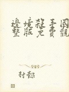 边境杀手国语完整版免费观看