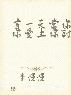 有一天当你发现你爱上你讨厌的人封面