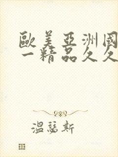 欧美亚洲国产第一精品久久