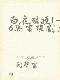 白夜破晓1—36集电视剧免费观看