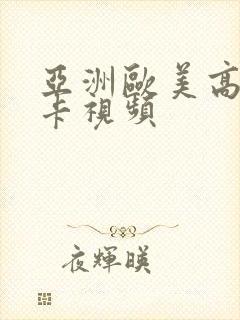 亚洲欧美高清不卡视频