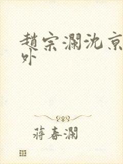 赵宗澜沈京霓番外