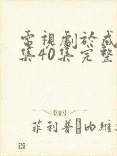 电视剧于成龙全集40集完整版免费观看封面