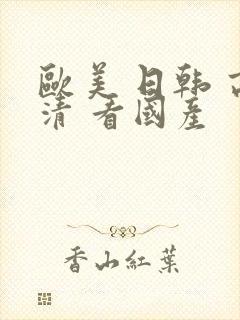 欧美 日韩 高清 看国产