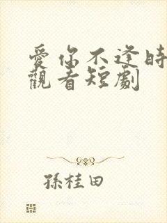 爱你不逢时免费观看短剧