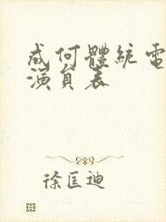 成何体统电视剧演员表