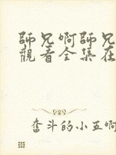 师兄啊师兄免费观看全集在线高清封面