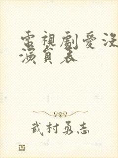 电视剧爱没有错演员表封面