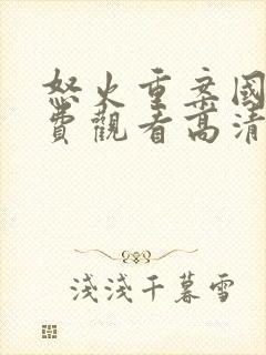 怒火重案国语免费观看高清