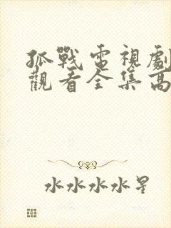 孤战电视剧免费观看全集高清